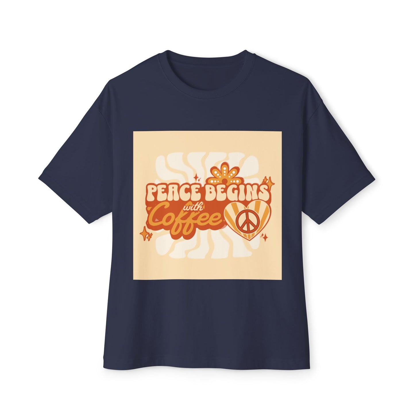 Oversized Tee - Peace Begins with Coffee