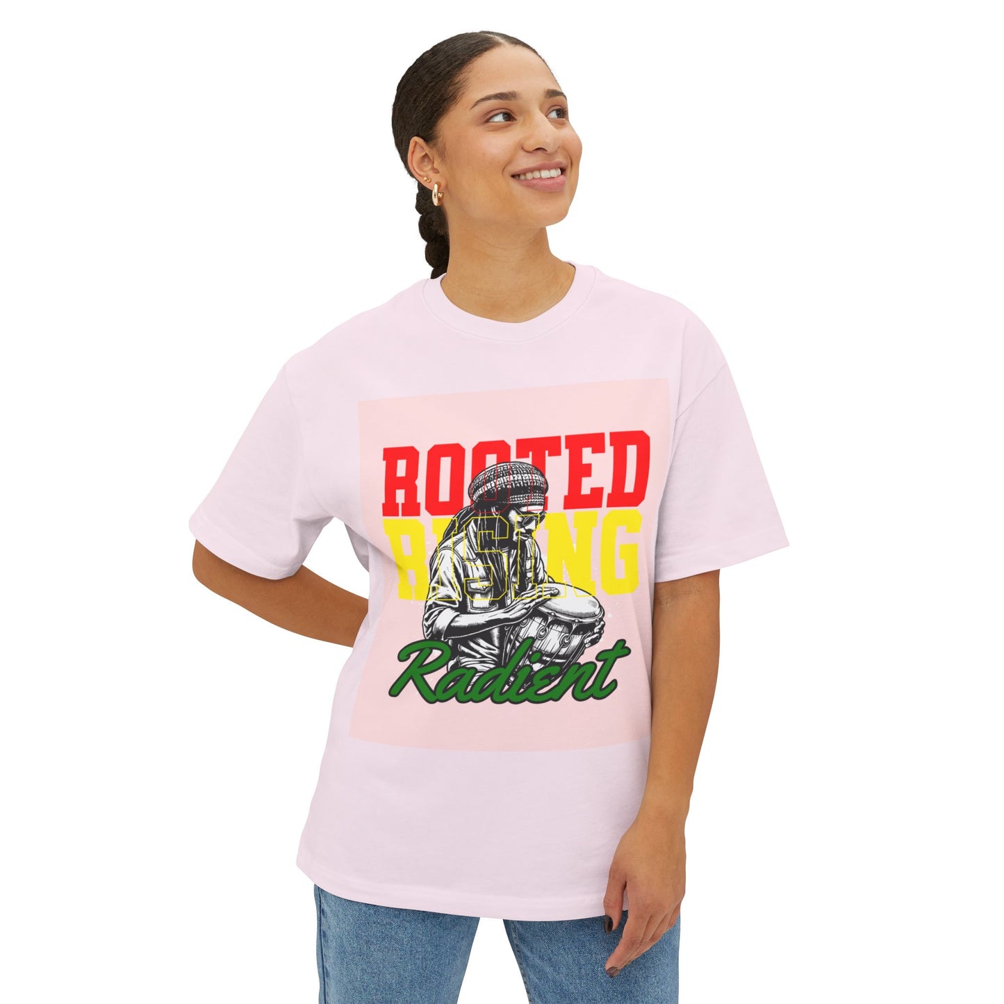 Oversized Tee - Rooted Rising Radient Design