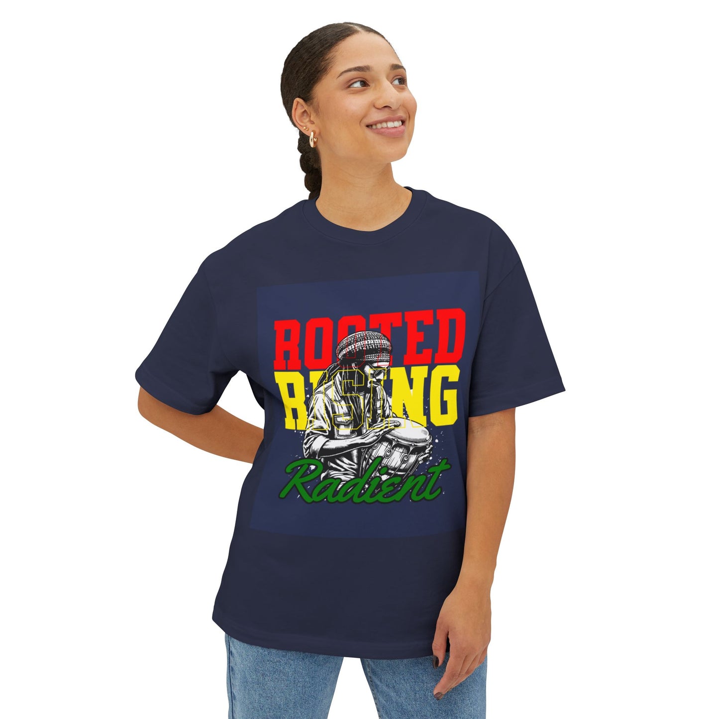 Oversized Tee - Rooted Rising Radient Design