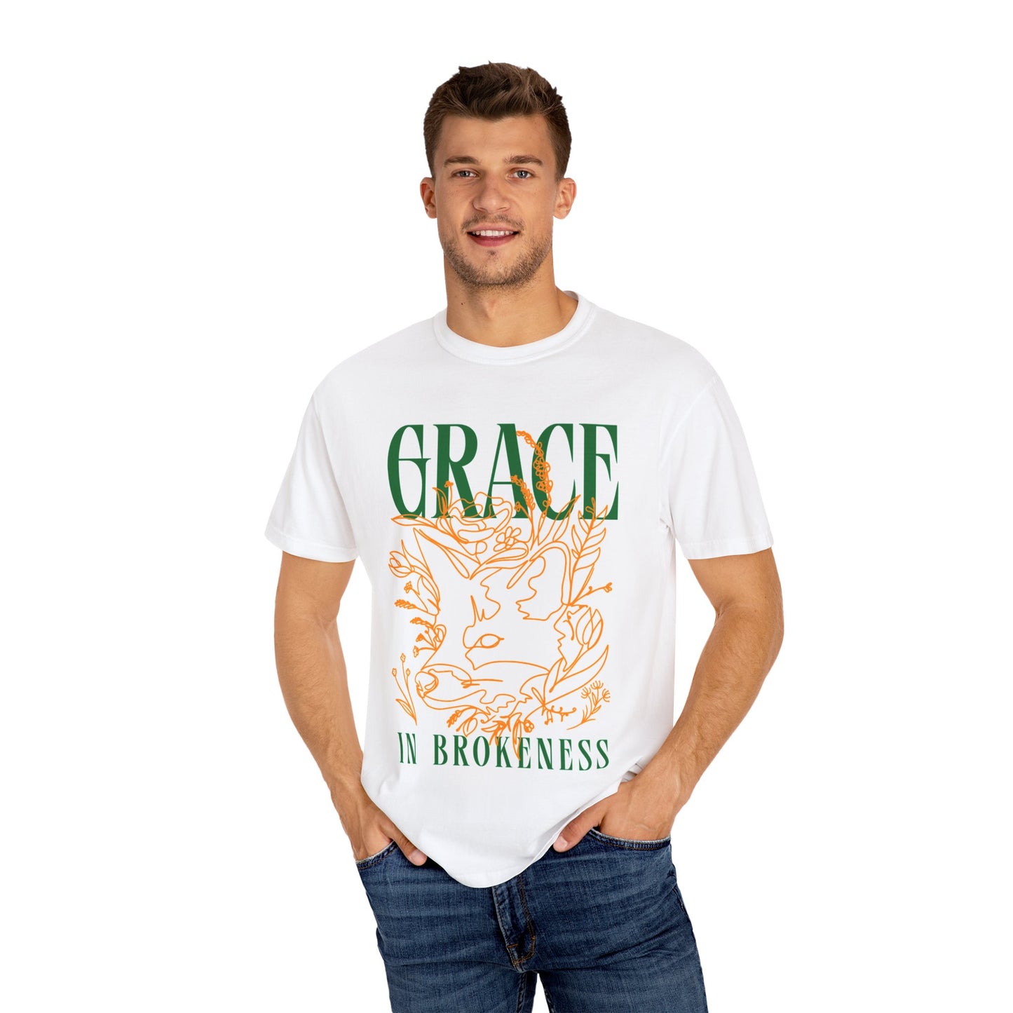 Grace in Brokenness Unisex Garment-Dyed T-Shirt | Inspirational Tee for Everyday Comfort