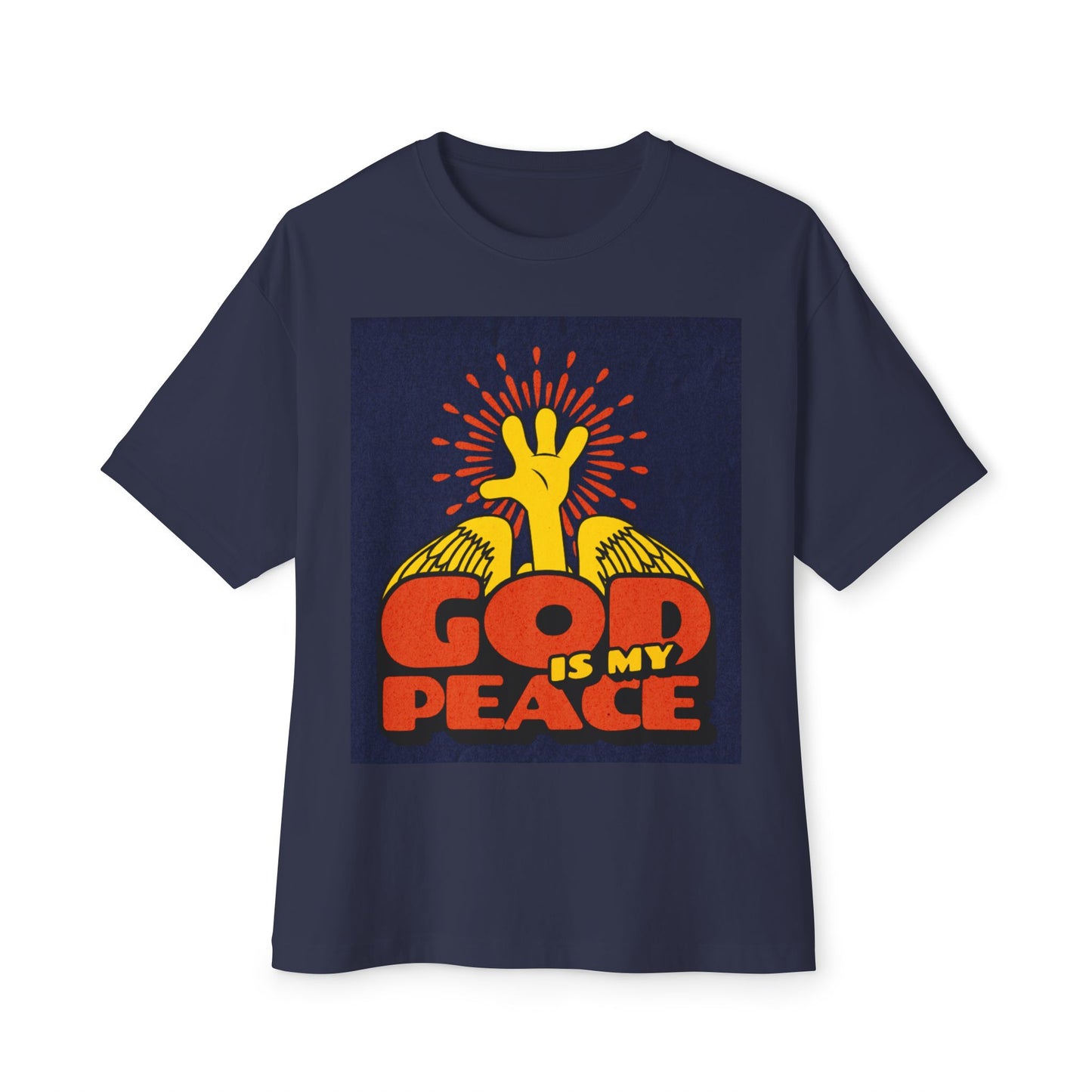 Oversized Tee - 'God is My Peace' Religious Shirt