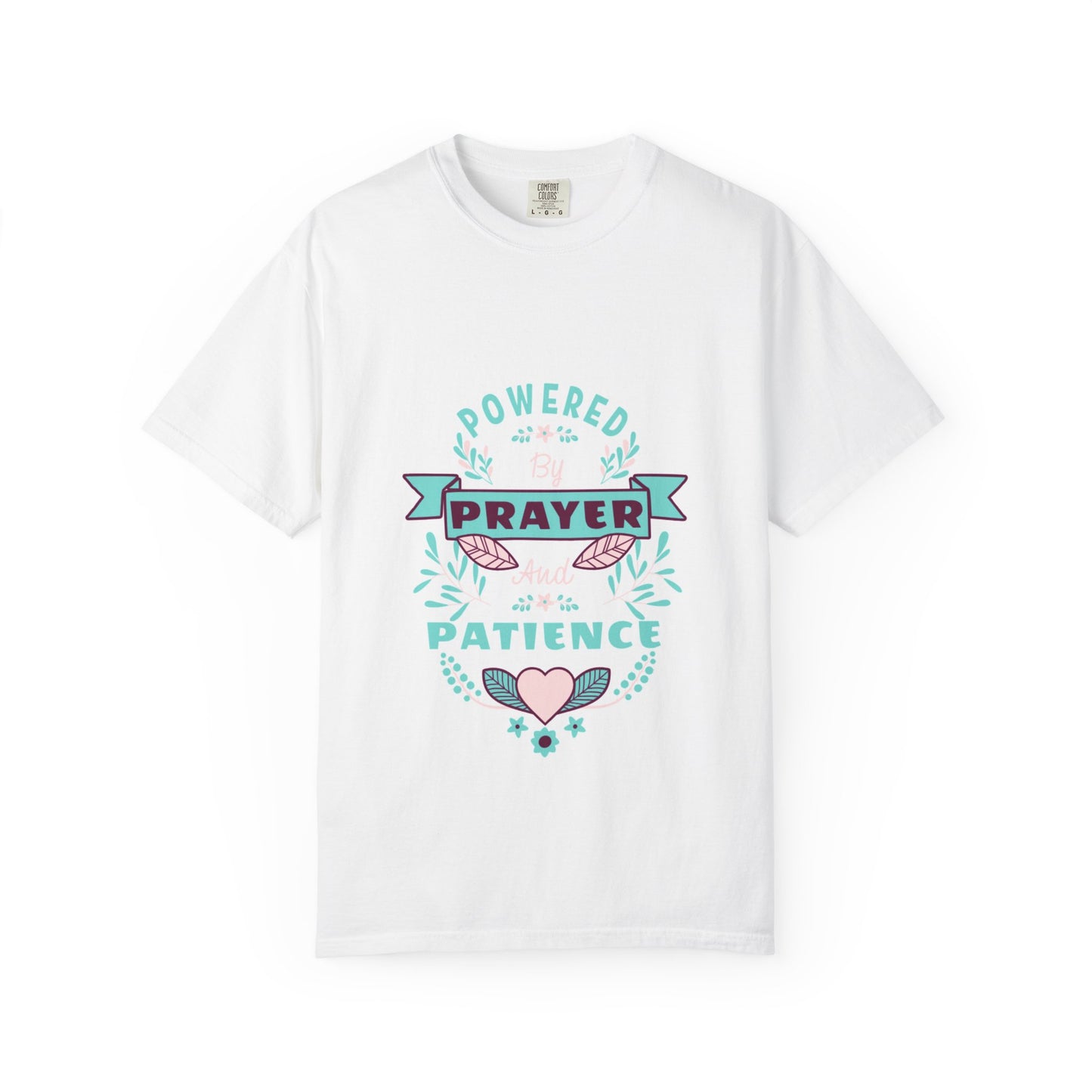 Powered by Prayer and Patience Unisex T-Shirt - Inspirational Garment-Dyed Tee