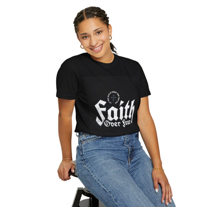 Faith Over Fear Unisex Garment-Dyed T-Shirt - Inspirational Tee for Comfort and Confidence