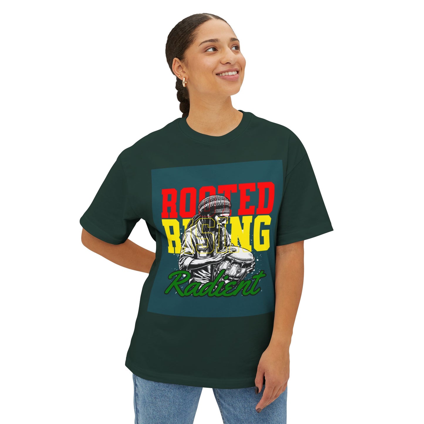 Oversized Tee - Rooted Rising Radient Design
