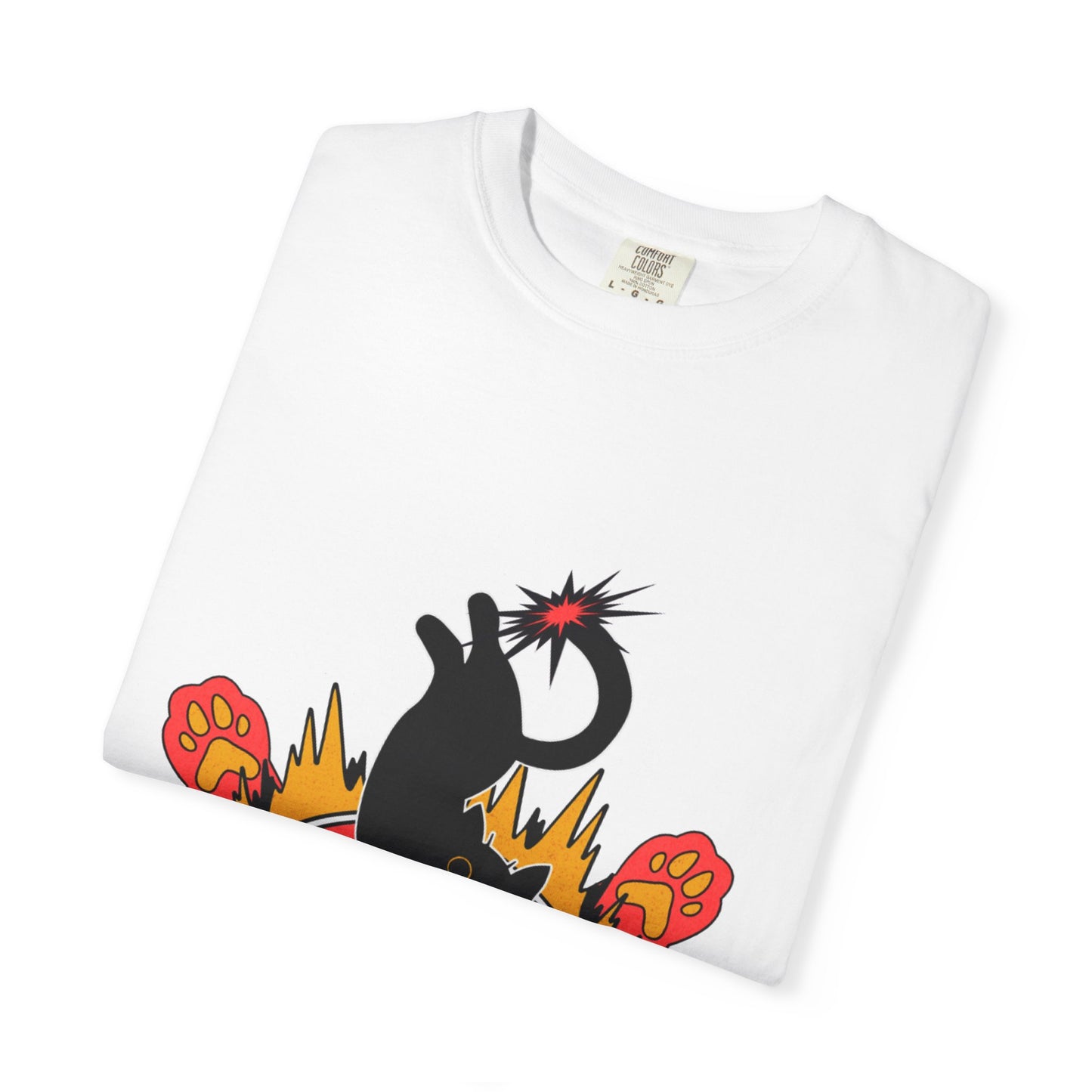 Paws & Pause Unisex Garment-Dyed T-Shirt - Fun Cat Design for Animal Lovers